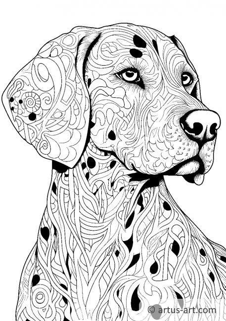 Página para colorir de cão Dálmata